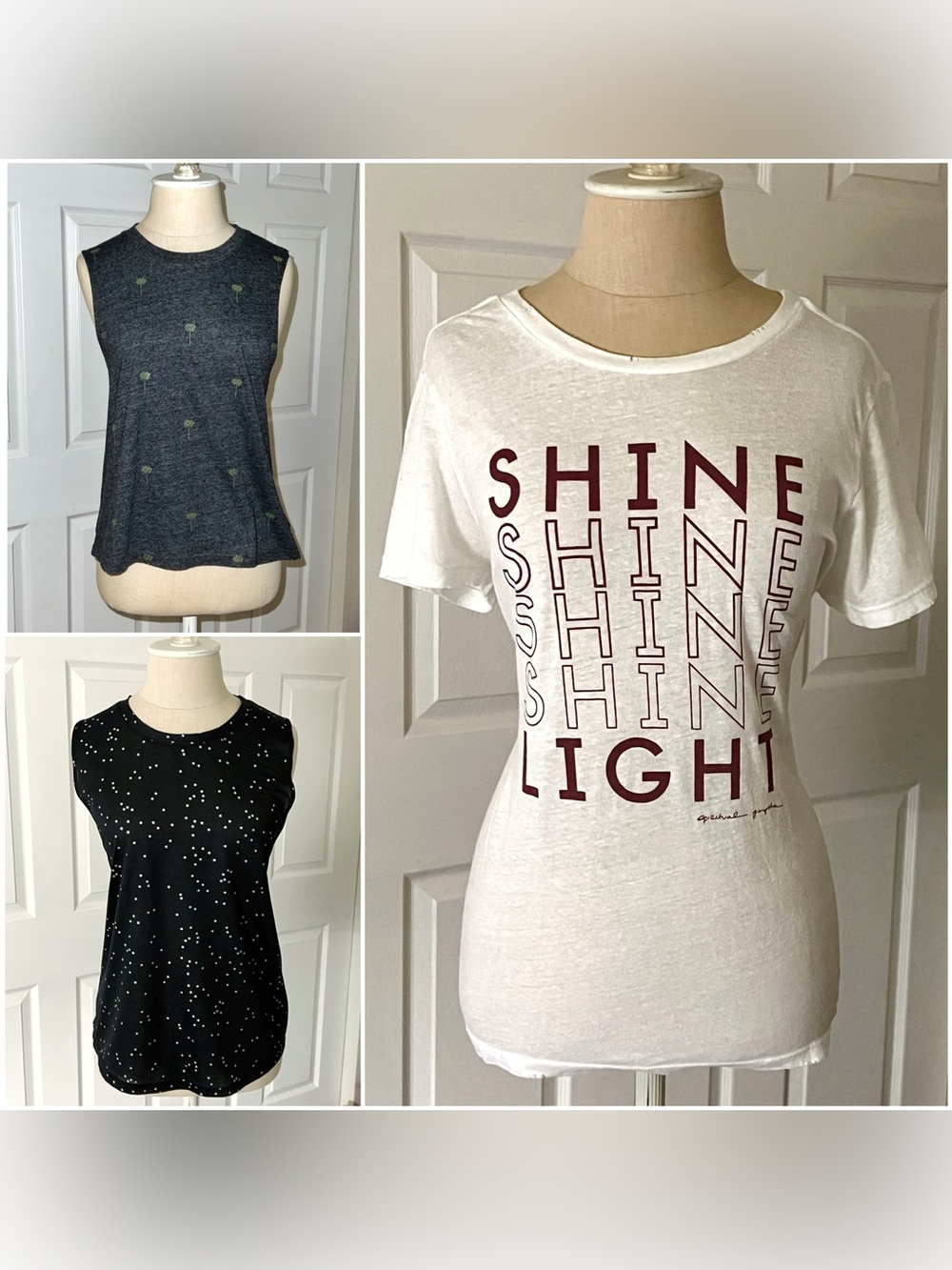 🧘🏻‍♀️ SPIRITUAL GANGSTER Lot of 3 Yoga Tops, Size Med-Large